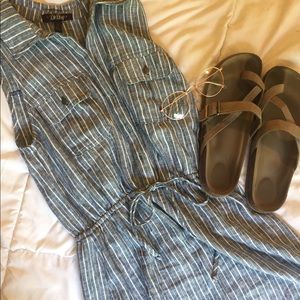Button up striped dress